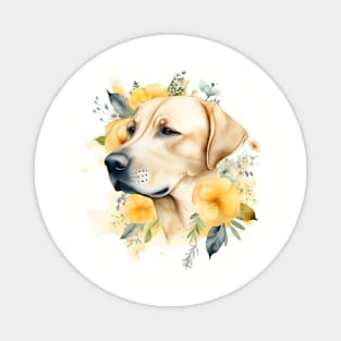 Labrador with Flowers Magnet